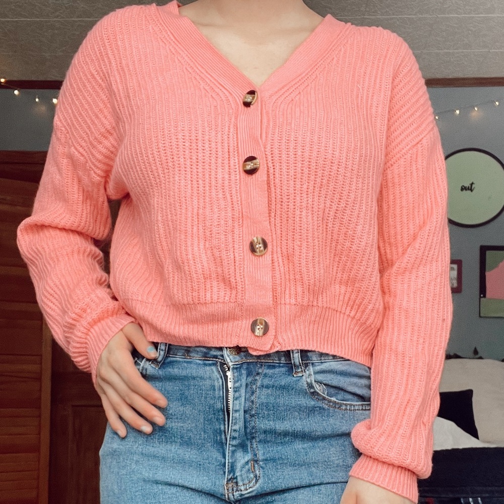 Pink cardigan